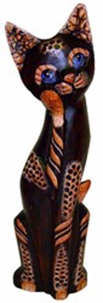 Статуэтка 'Кошка леопардовая с лапкой у мордочки' 40см.