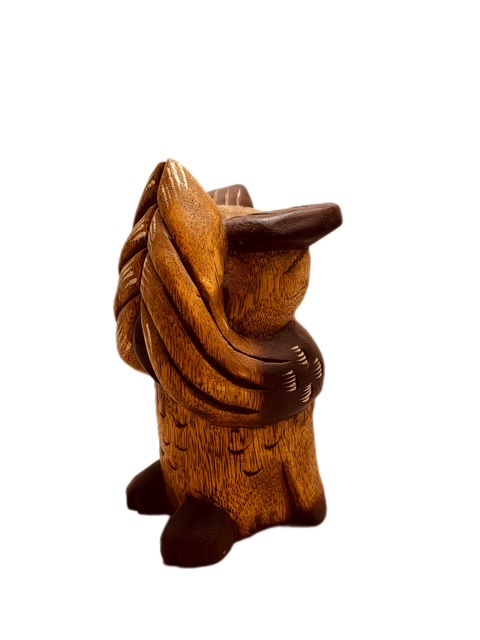 Фигурка Сова ничего не вижу, дерево, резьба