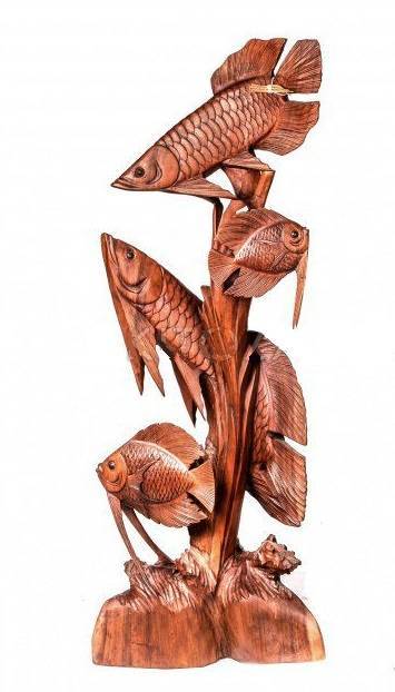 Фигура из дерева Рыбы Арована 100 см 
