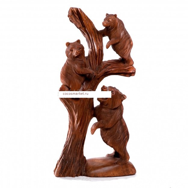 Скульптура из дерева Медведи 80 см