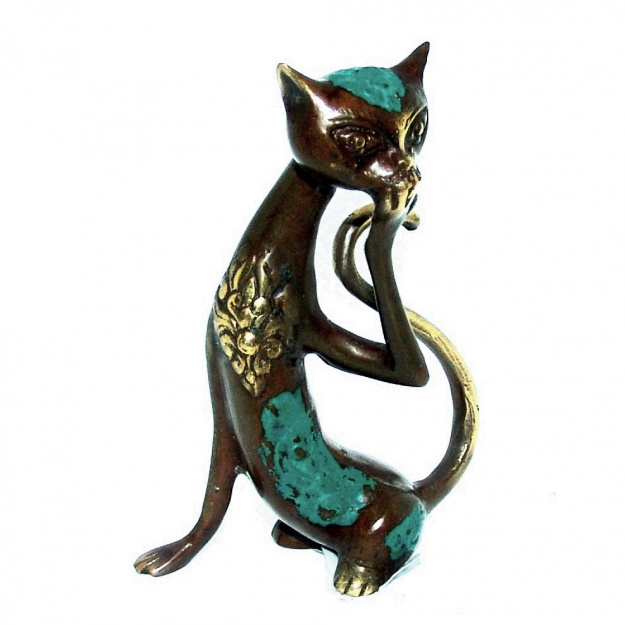 Фигурка из бронзы Изящная кошка 13 см