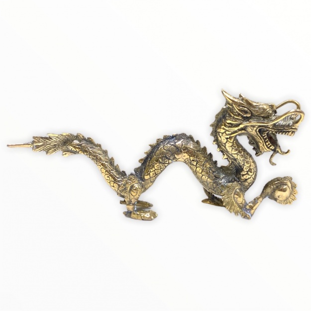 Фигурка Дракон с шаром 8х20 см бронза