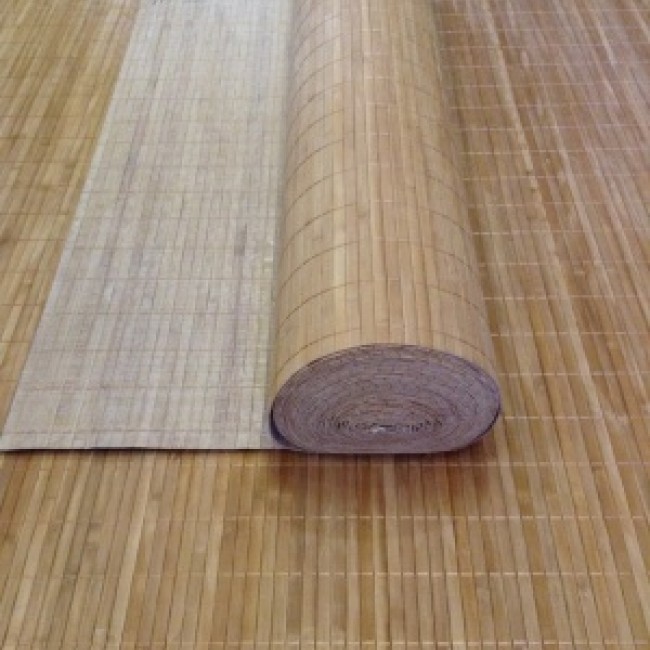 Бамбуковое полотно Коньяк рейка 11 мм ширина 0,9 м х 1 м