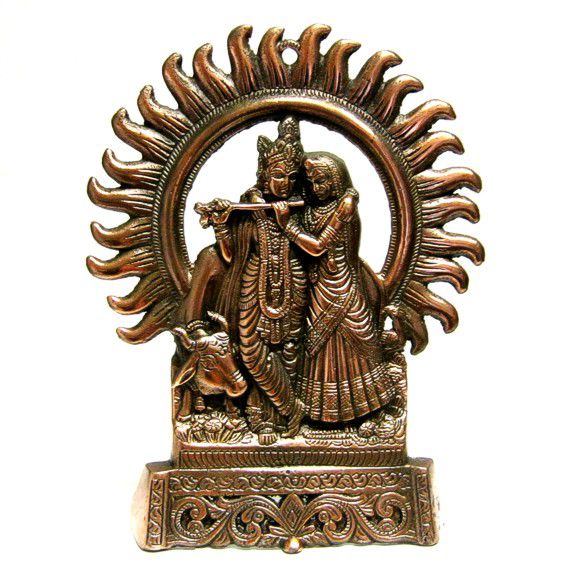 Статуэтка Кришна и Радха 28см силумин