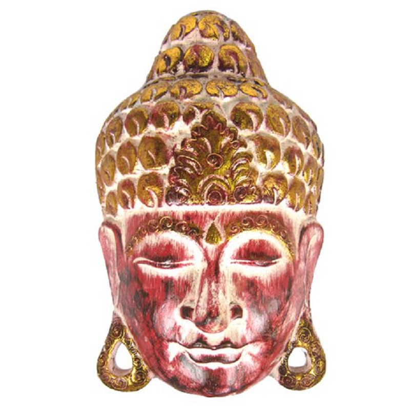 Настенный декор Голова Будды 30х18см, дерево