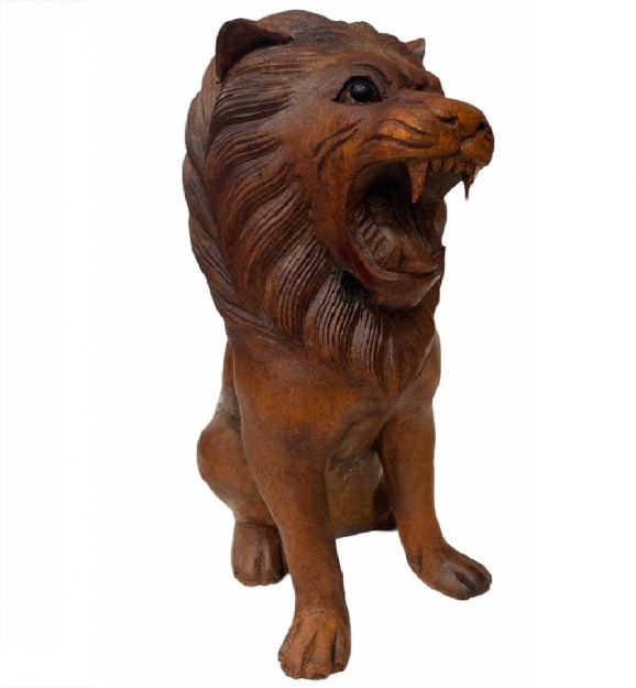 Статуэтка из дерева Лев - царь всех зверей, 30 см