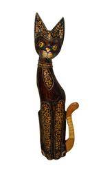 Статуэтка "Кот в галстуке" 60см. авторская резьба, роспись в стиле антик