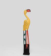 Фигура из дерева "Желтый Фламинго" 80см